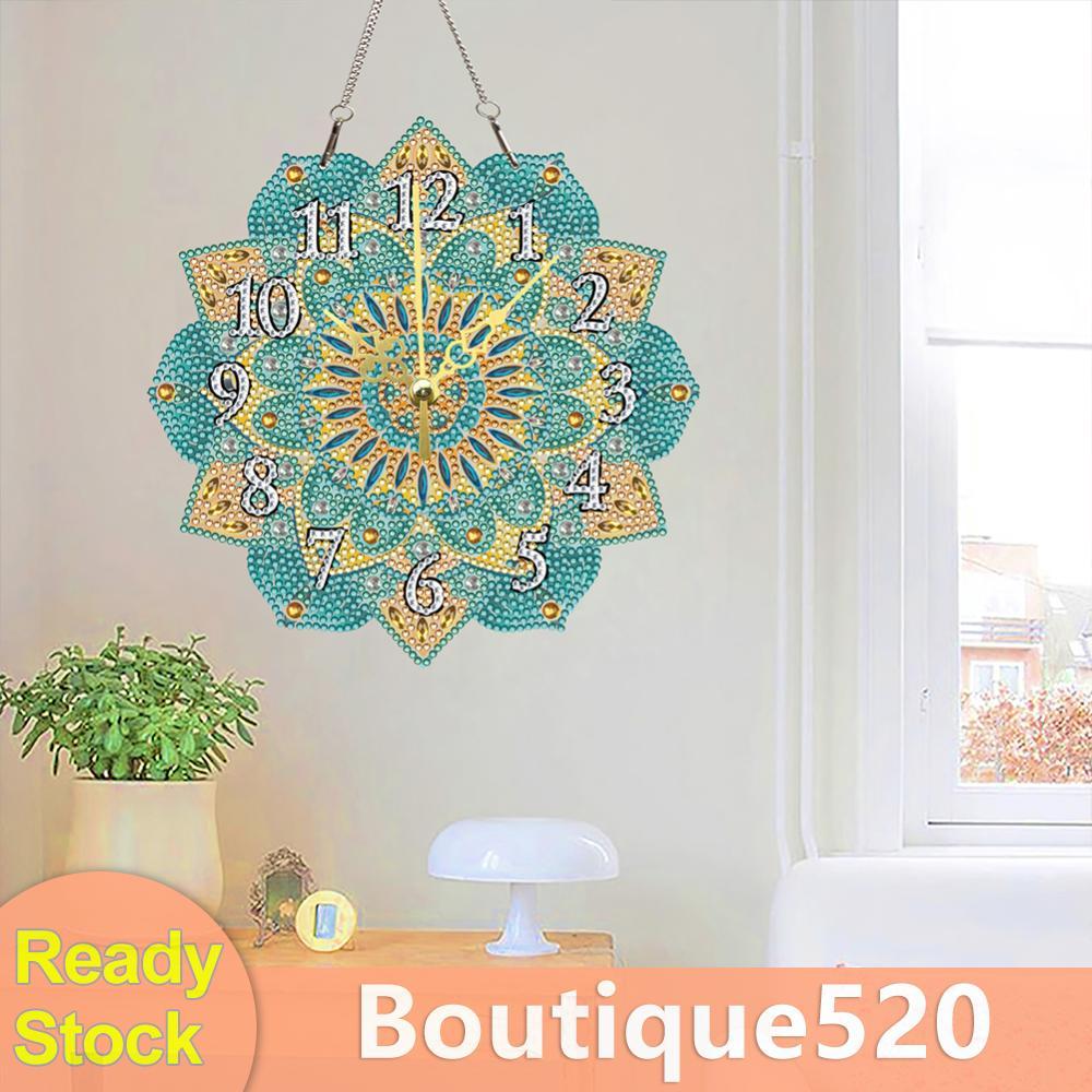 2D/แบน DIY Mandala รูปร่างพิเศษ 5D แขวนนาฬิกา Art Craft เพชร Art นาฬิกาจี้ชุดสําหรับห้องนั่งเล่นตกแต