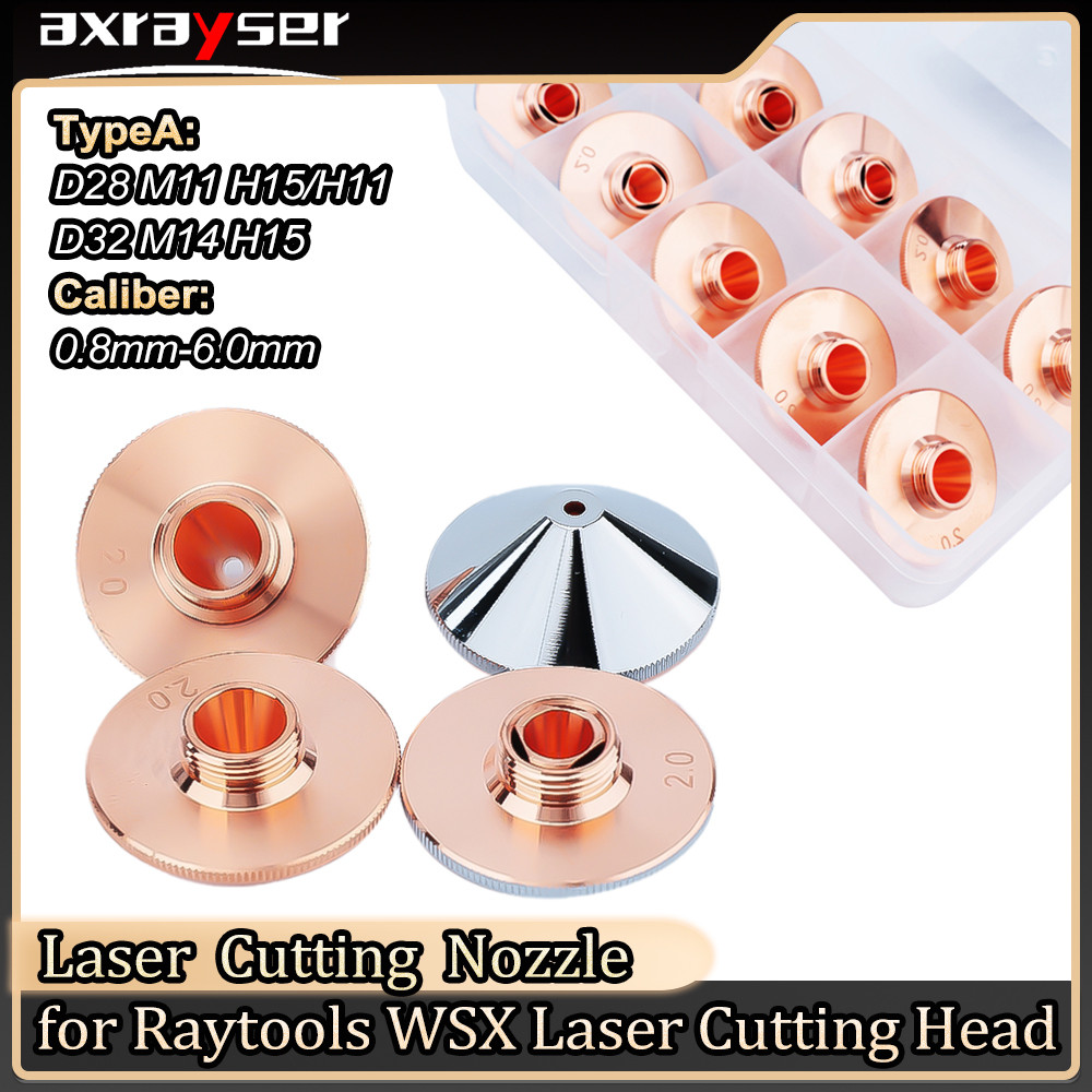 เลเซอร์หัวฉีดเครื่องตัดไฟเบอร์เดี่ยว Double Layer D28 D32mm TypeA สําหรับ Raytools Precitec