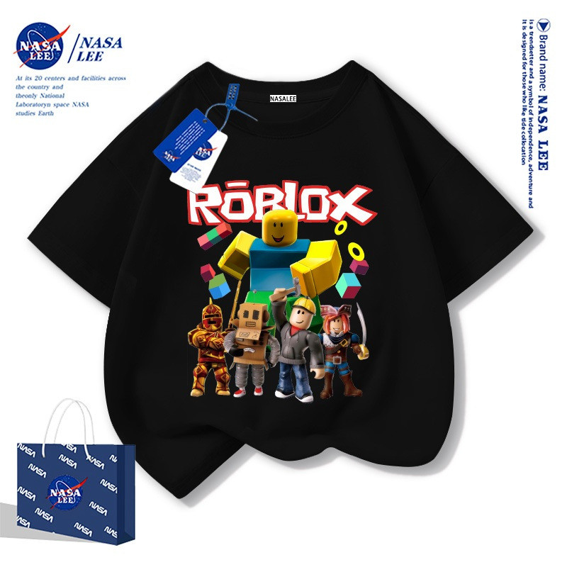 เสื้อยืดลายนาซ่า สำหรับเด็ก ขนาดใหญ่พิเศษจากผ้าฝ้าย มีระบบระบายอากาศและรูปแบบเลโก้