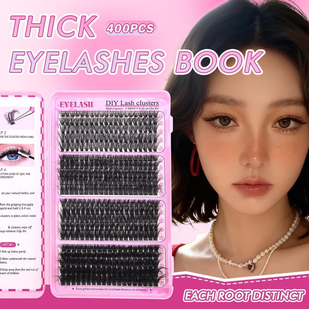 Eyelash Book 40p60p80p100p Segmented Hair Diy หนา Curling Eyelash False Bare แต่งหน้า S9i0