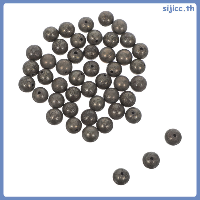 45 ชิ้นธรรมชาติ Pyrite หินลูกปัดขนาดใหญ่รอบลูกปัดสําหรับเครื่องประดับและงานฝีมือ sijicc