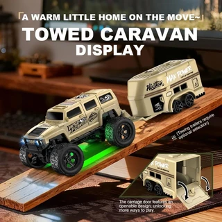 1:64 MINI RCรถปีนเขาพร้อมTrailer Full Scale Off-roadรถ2.4Gรีโมทคอนโทรลรถของเล่นเดสก์ท็อปขนาดเล็กHummer Land Roverรุ่นเด็กของขวัญของเล่น