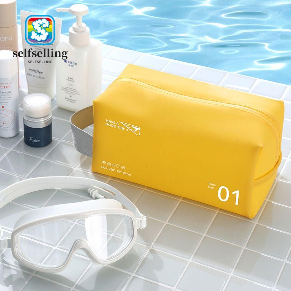 SELFS Makeup Pouch Simple PVC Bag Storage Bag Zipper PVC Bag
