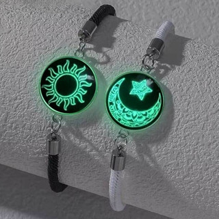 สร้อยข้อมือสแตนเลสเรืองแสง 2 ชิ้น ในชุด อัญมณีจับคู่ ออกแบบม…