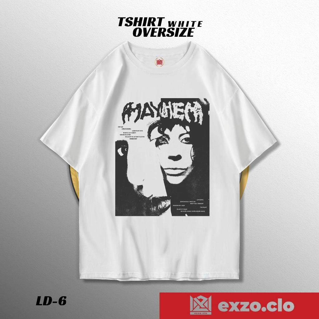 EXZO MAYHEM LADY GAGA WHITE OVERSIZE ผ้าฝ้ายหวี 24s MAYHEM WHITE TSHIRT