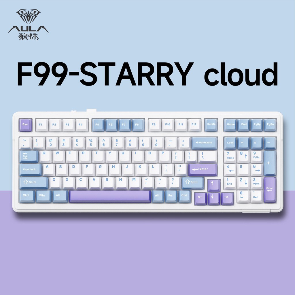 AULA Tarantula F99 ที่กําหนดเองคีย์บอร์ดปะเก็นโครงสร้าง Full Key Hot Swap สามโหมดคีย์บอร์ดเกม