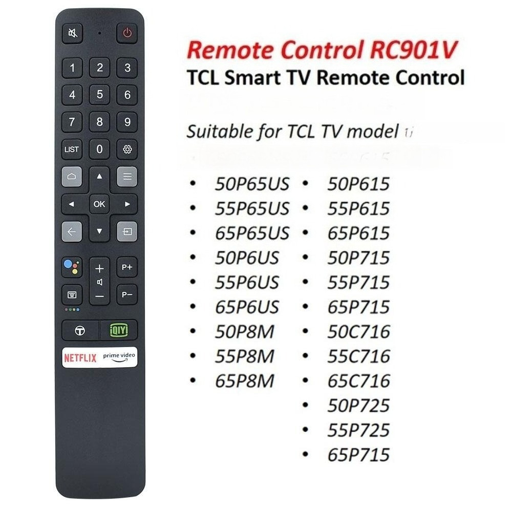 RC901V FMR6 ไม่มีเสียงระยะไกลสําหรับ TCL 55 นิ้ว 4K HDR Google TV Dolby Vision และเสียงแฮนด์ฟรีควบคุ