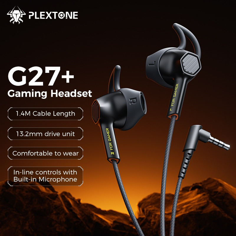 หูฟังเกมมิ้งแบบมีสาย PLEXTONE G27 หูฟังสำหรับเล่นเกมใหม่ล่าสุด 2025, ขนาดลำโพงใหญ่ 13.2 มม., หูฟังสำ