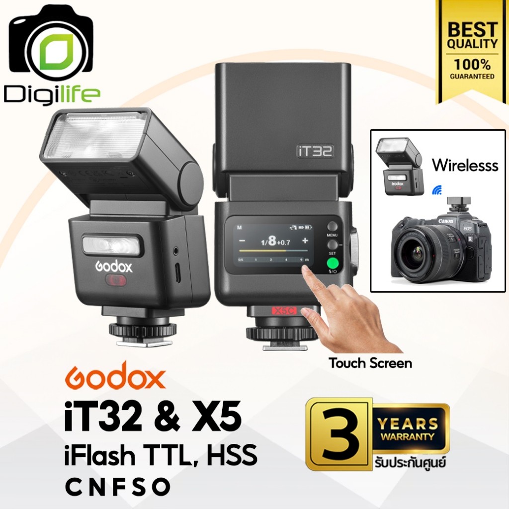 Godox Flash iT32 & X5 - TTL HSS - ออโต้, แมนนวล iFlash, Pocket Flash - รับประกันศูนย์ Godox Thailand 3ปี / Digilfe