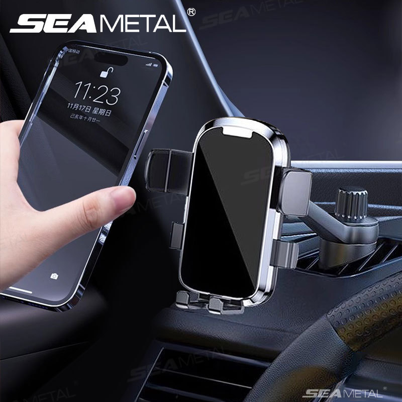 SEAMETAL ที่วางโทรศัพท์ในรถยนต์ คลิปช่องระบายอากาศสําหรับเคสหนา หมุนได้360 ° ขาตั้งโทรศัพท์ที่มั่นคง