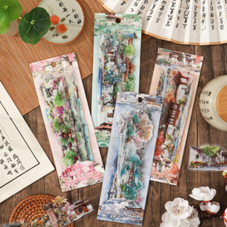 นายกระดาษ10ชิ้น/ถุงแถบสัตว์เลี้ยงสติกเกอร์ย้อนยุคพืชสวนดอกไม…