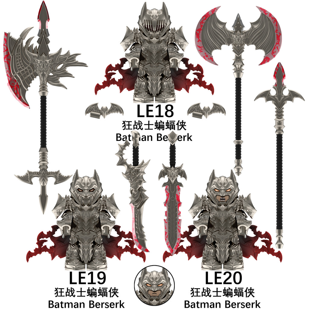 LE01-LE20 Superhero Berserker Batman White Knight Assembly Figures