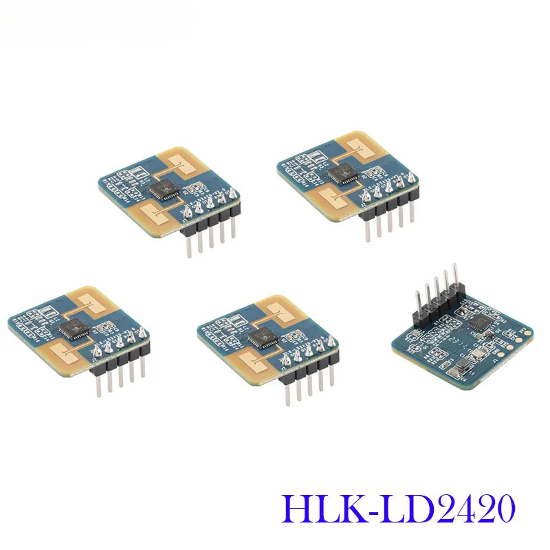5 ชิ้น HLK-LD2420 24 กรัมมิลลิเมตรคลื่นเซ็นเซอร์เรดาร์ FMCW อัจฉริยะร่างกายมนุษย์ Micro Motion โมดูล