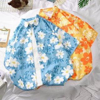 ฮาวายเสื้อแขนสั้นพิมพ์ดิจิตอลโพลีเอสเตอร์สำหรับผู้ชายและผู้ห…