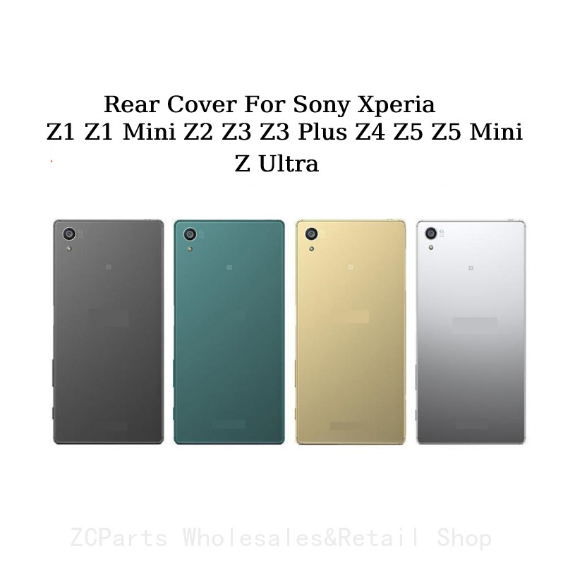 สําหรับ Sony Xperia Z, Z1, Z2, Z3, Z3 +, Z4, Z5, Z ULTRA PLUS กระจกด้านหลังฝาครอบแบตเตอรี่กรณีที่อยู