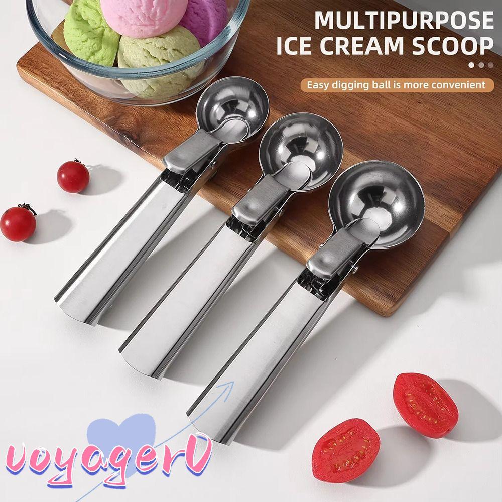 VOYAGER 1 ชิ้นช้อนไอศกรีม, สแตนเลส Multi-Function Scooping ช้อน, ทนทาน Creative Rebound Snowball Mak