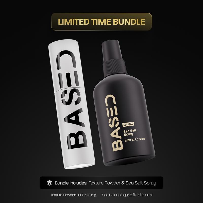 BASED Texture Essentials Bundle: Texturizing Powder & Sea Salt Spray - Volume Lightweight, Matte Fin