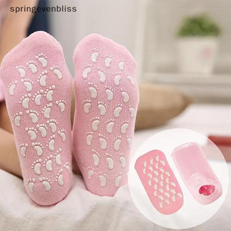 Springevenbliss Ultra-Soft Moisturizing Spa Gel Heel Sock Exfoliating และป้องกันความแห้งกร้านเท้าฟื้