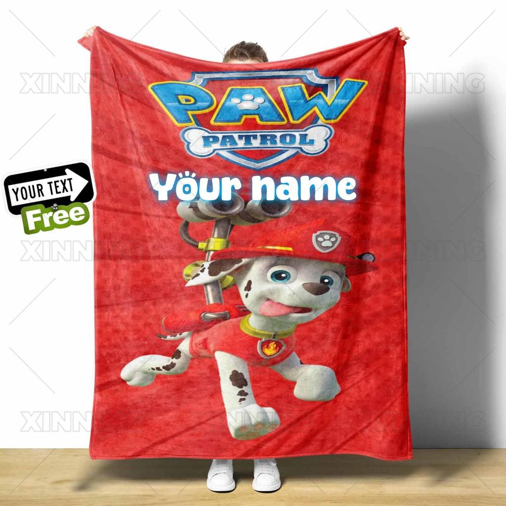Custom ชื่อ Paw Patrol Fluffy โยนผ้าห่ม Cozy Light Travel Picnic ของขวัญสําหรับครอบครัวของขวัญวันเกิดเด็ก READY STOCK ราคา ถูกที่สุด ดีลบีเคเค แกลเลอรีภาพที่ 3