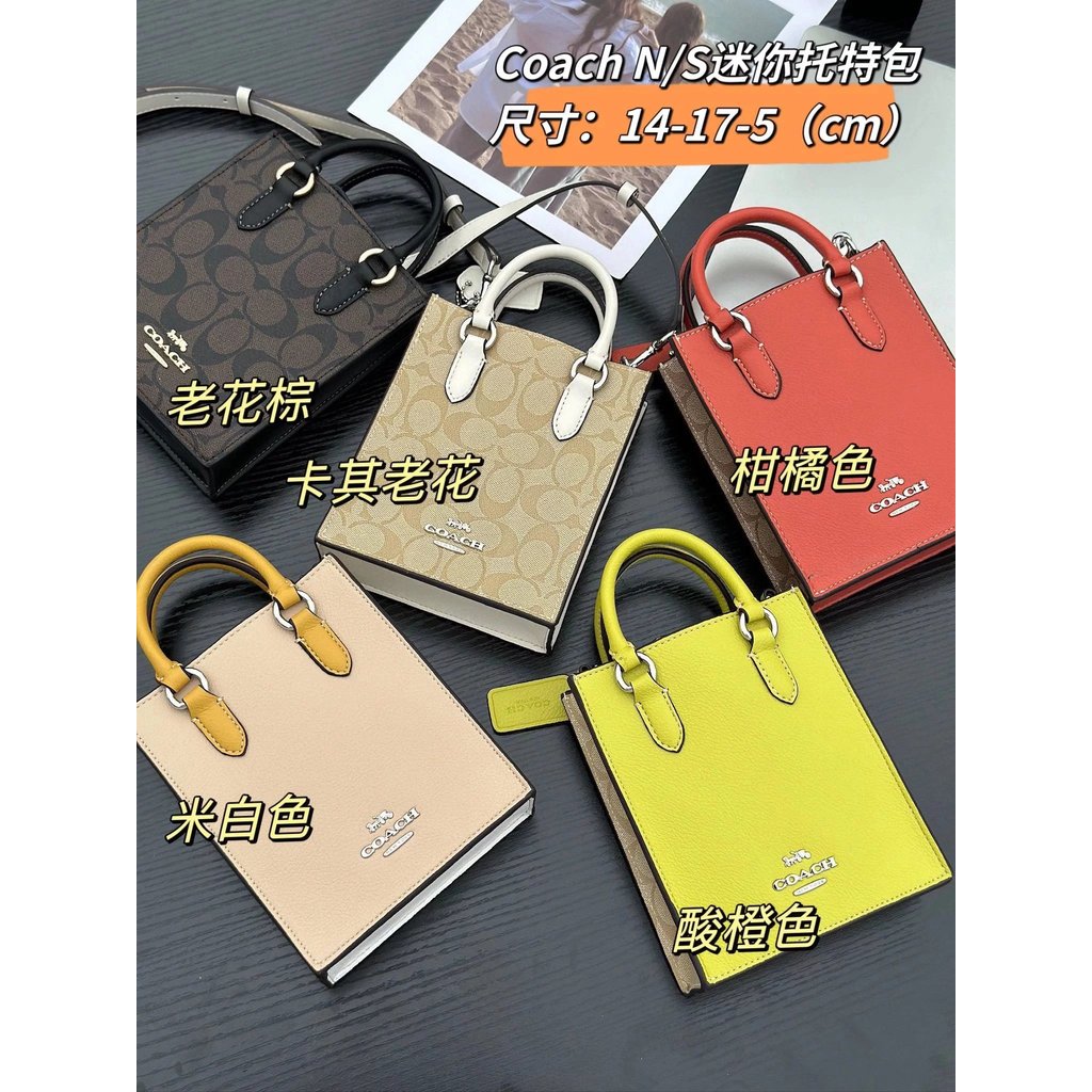 Coach Mini Piano Score Bag สำหรับผู้หญิง สินค้าแท้ คุณภาพสูง ซีรีย์ North South