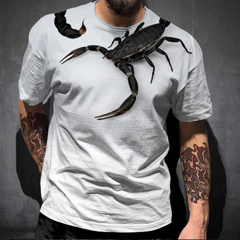 Animal Scorpion 3D Printed Oversized T Shirt Y2K Clothes Men's Clothing Short Sleeve Hip-Hop T-shirt