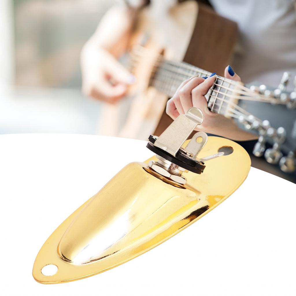 Meihe Drfeify Gold Metal Boat Guitar Output Jack Set Electric Pickup Input Socket Plate for Builders