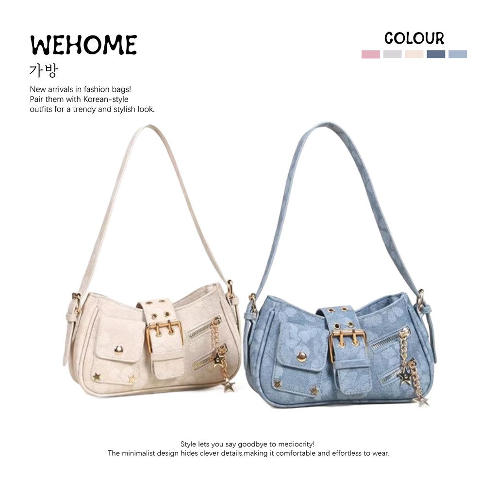 WEHOME Violet Bag สไตล์เกาหลี กระเป๋าสะพายข้างคล้องไหล่เดียว ใช้ได้ทุกลุค