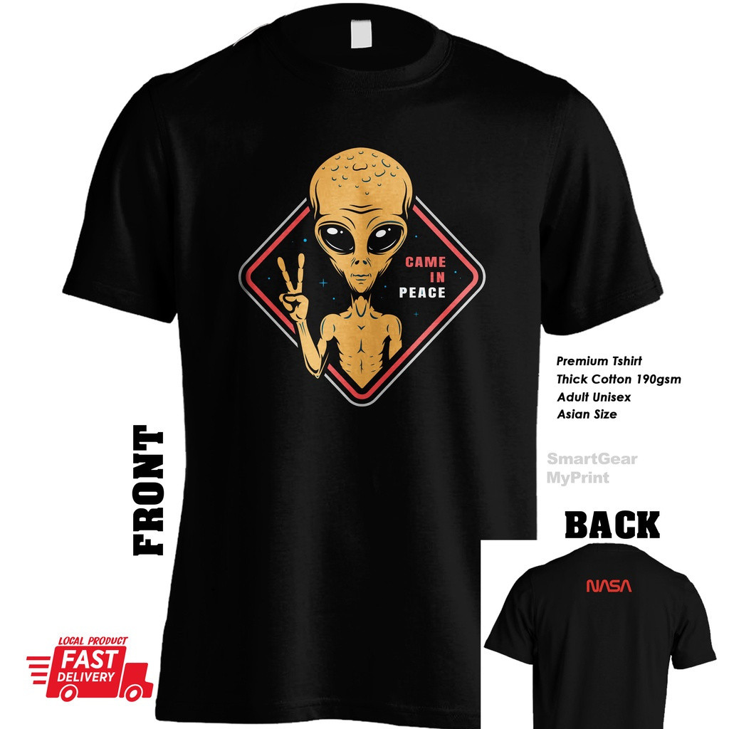 เกาหลีใต้ 2026 Aliens NASA Space Astronaut เสื้อยืดผ้าฝ้าย COD O3VF