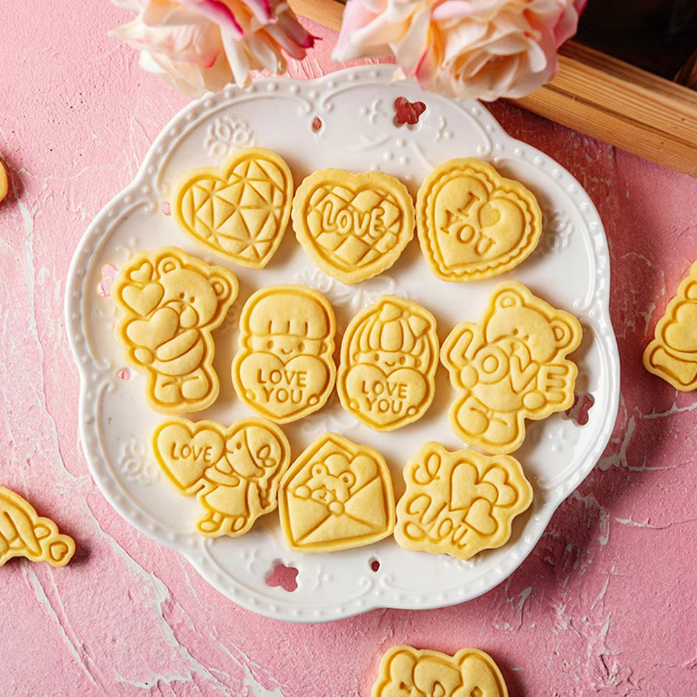 วันวาเลนไทน์เครื่องตัดคุกกี้บิสกิต Sugarcraft เค้กคุกกี้เครื่องมือตกแต่ง DIY แม่พิมพ์อบ