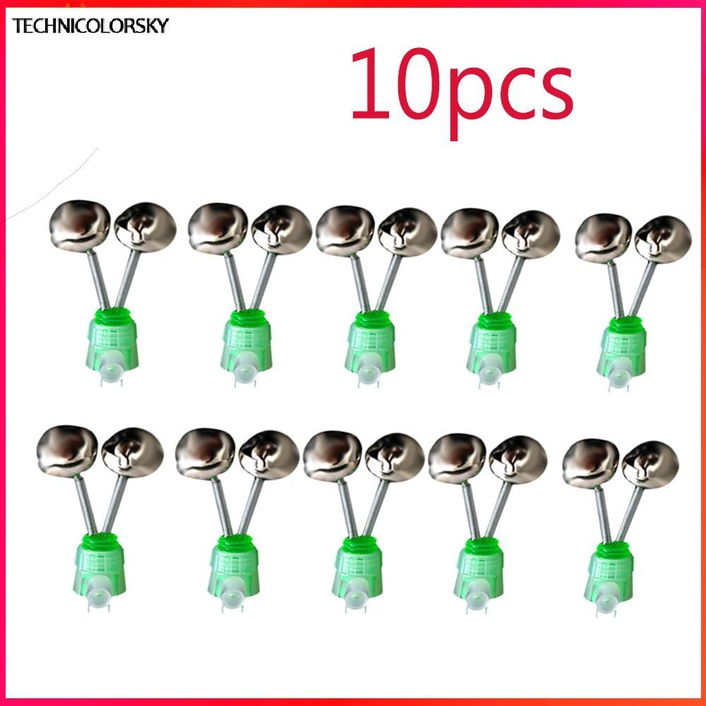 Technicolorsky Twin Spiral Bells 10 ชิ้น/เซ็ต อุปกรณ์เสริมแท่งตกปลา ใช้ได้ทั้งกลางวันและกลางคืน