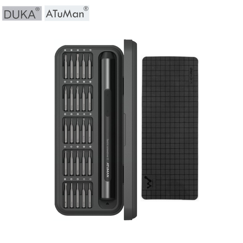 DUKE ATuMan ชุดไขควงไฟฟ้า E1 Precision Type-C ชาร์จซ่อม 25 ชิ้นเหล็ก Bits 3.7v 25-in-1 ไขควง