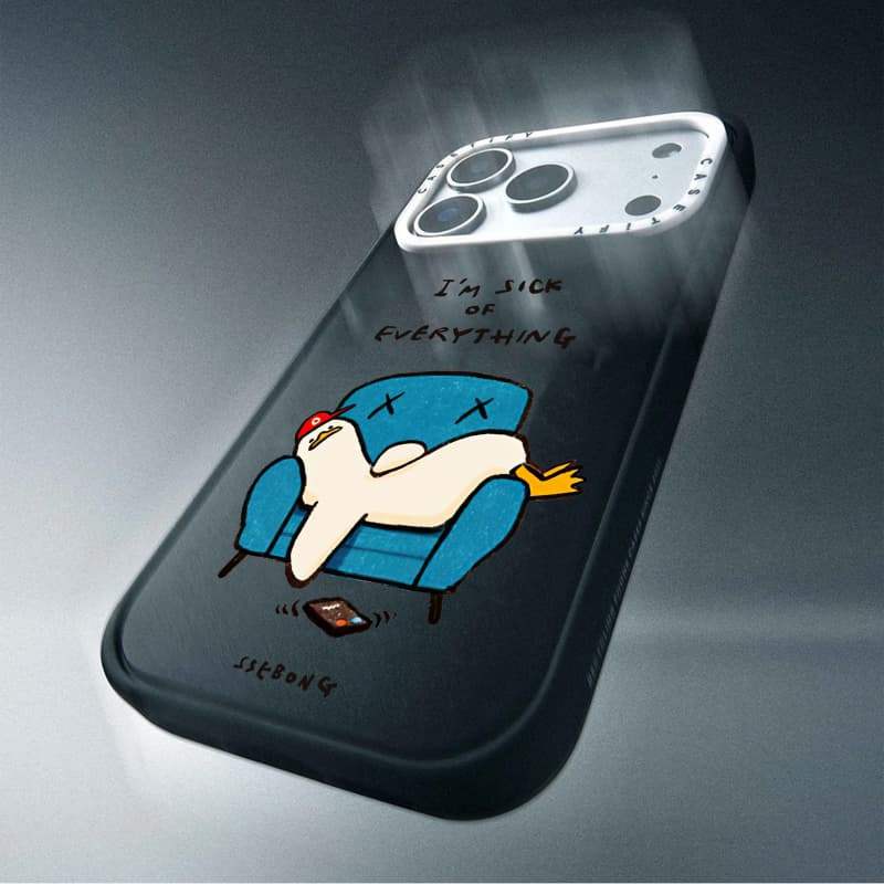 CASECASE X Im Sick of Everything Case White Camera Ring Edition Matte Black Hard Magnetic Vacuum Imp