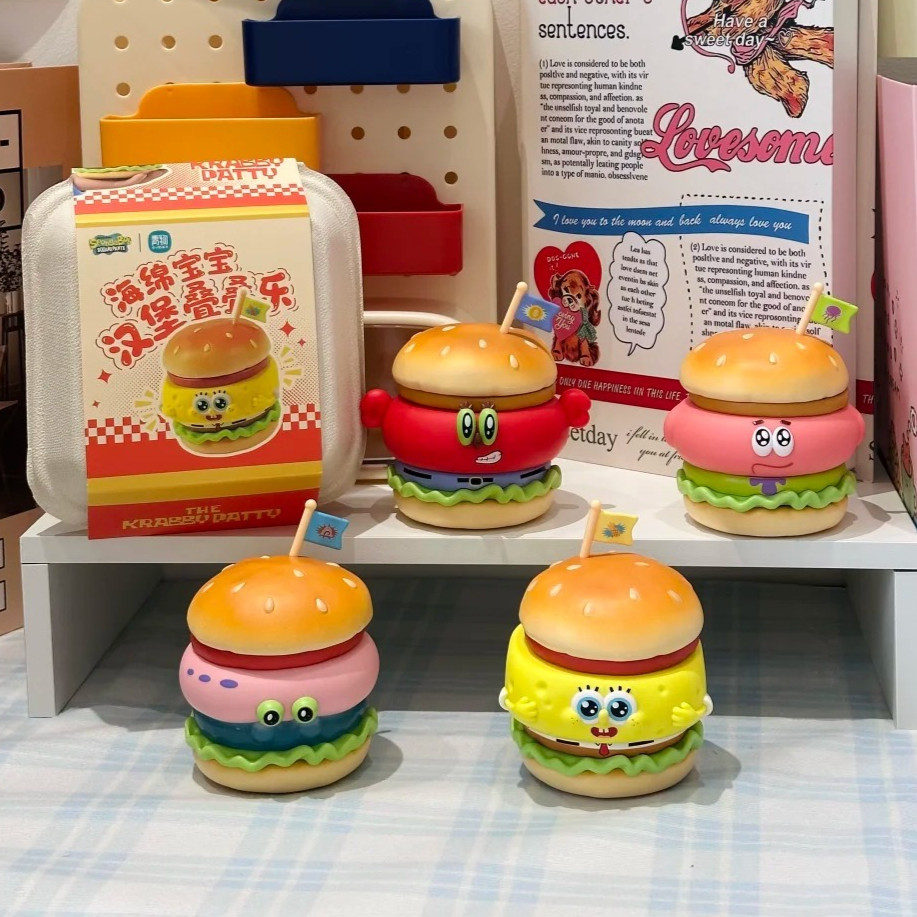 ✨8.8 ร้าน✨[ของแท้] SpongeBob SquarePants Burger Stacking Music Series Mystery Box Press Luminous Jew