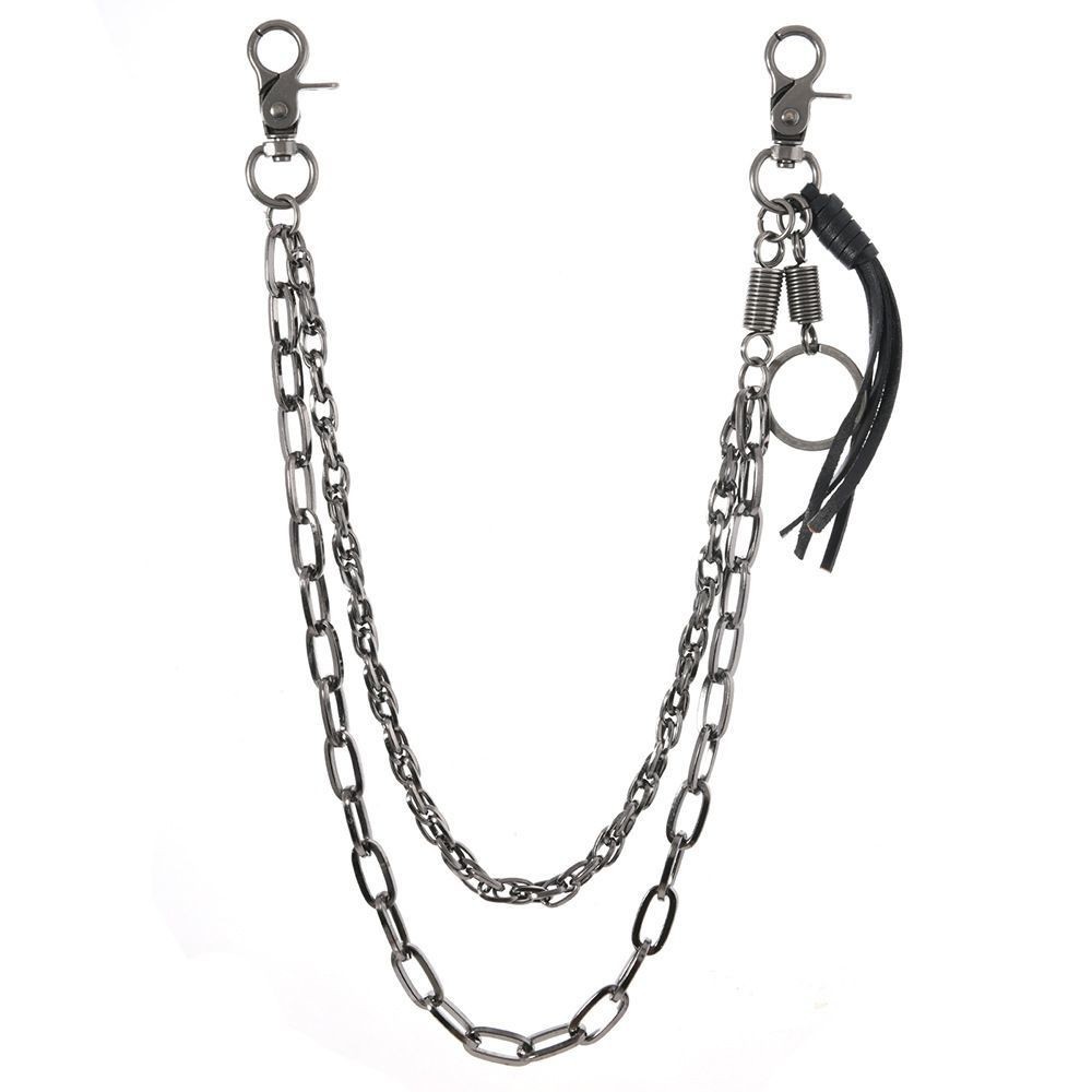 สไตล์พังก์โซ่หลายชั้นกางเกงยีนส์โซ่ง่ายพี่ชาย 克 风多链条牛仔裤链 简约外阳阳阳阳阳阳 机车链105DF