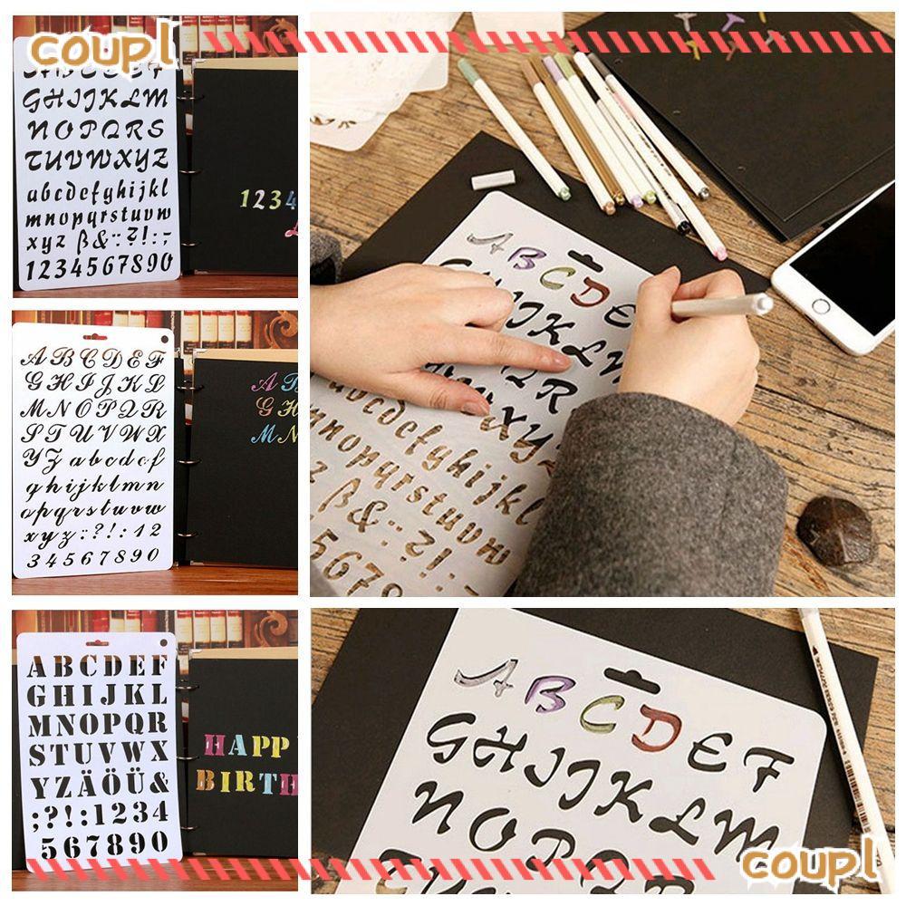 COUPL ลายฉลุพลาสติก DIY Scrapbooking เครื่องเขียนภาพวาดแม่แบบ