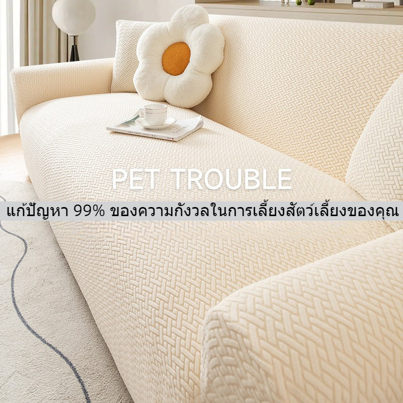 ผ้าคลุมโซฟาโมเดิร์น แบบยืดหยุ่น สำหรับห้องนั่งเล่น ปลอกหุ้มโซฟา กันลื่น กันฝุ่น
