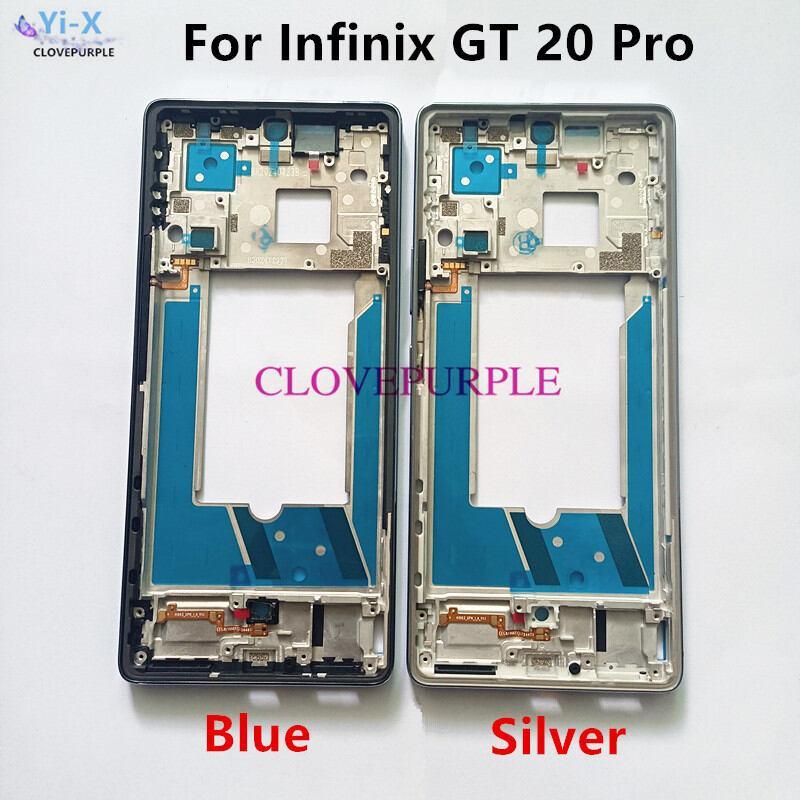 1X กรอบกลางฝาครอบด้านหน้าโลหะแชสซีด้านหลังแผ่น LCD สําหรับ Infinix GT 20 Pro X6871