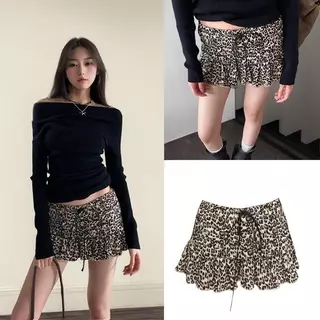 พร้อมส่ง กระโปรงสั้น ลายเสือดาว มีซับใน กระโปรงมินิ Skirt เอวสูงทรงเอ จับแมทซ์ได้ง่าย สไตล์เกาหลี สุดเซ็กซี่m