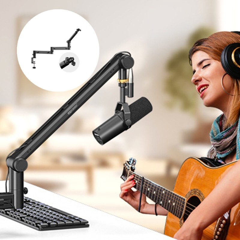 PCF* Universal Swing Arm Mic Mount สําหรับนักออกอากาศนักดนตรีและผู้สร้างเนื้อหา