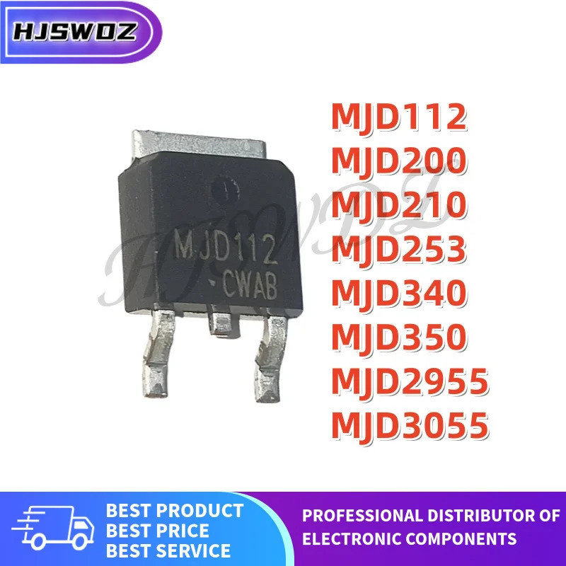 10PCS MJD340 MJD2955 MJD200 MJD210 MJD253 MJD350 MJD3055 MJD112 TO-252 Darlington ทรานซิสเตอร์ยี่ห้อ