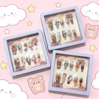 OKK Life Stop(A1745)*พร้อมส่งในไทย*ชุดเล็บปลอมเด็กลายการ์ตูนน่ารัก มีกาวให้ในตัว