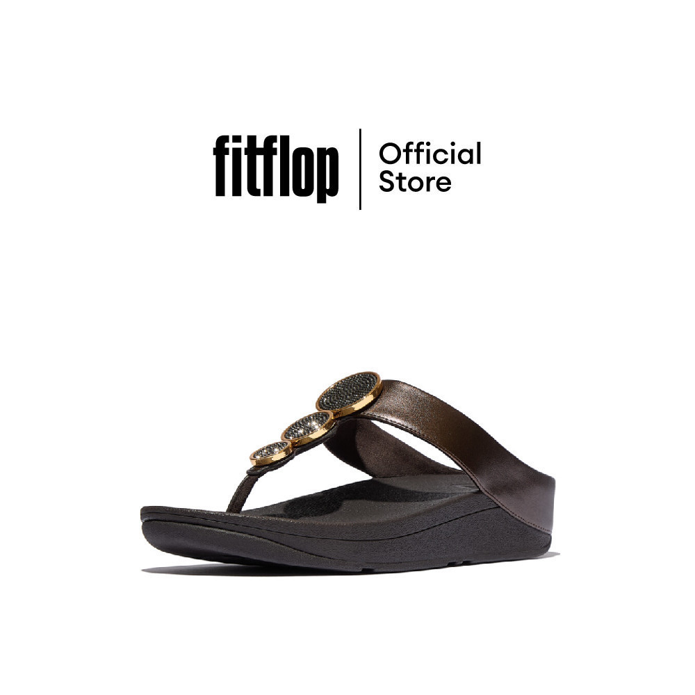 FITFLOP HALO BEAD-CIRCLE METALLIC รองเท้าแตะแบบหูหนีบผู้หญิง รุ่น HJ1-C89 สี BROWN