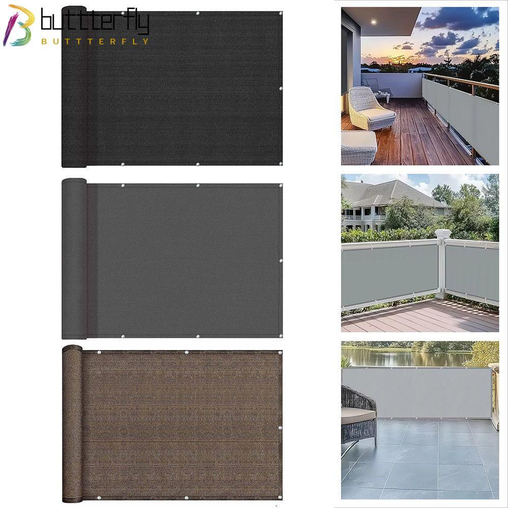 BUTTTERFLY ผ้าบังแดดระเบียง, กันน้ํา 3/5/6M Sun Shading Sails, รั้วคุณภาพสูง Patio Protection Garden
