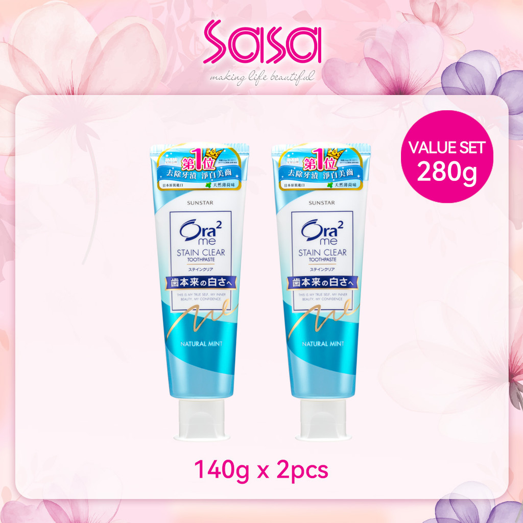Sunstar Stain Clear Toothpaste   (Natural Mint) Value Set   (140g x 2pcs)