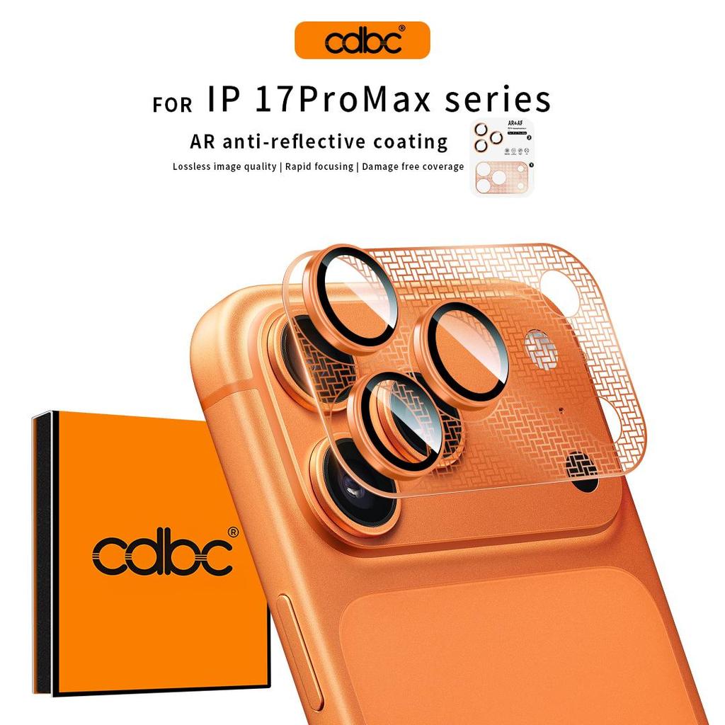CDBC iPhone 17 Pro Max/Phone 17 Pro ตัวป้องกันเลนส์กล้อง, กระจกนิรภัย Cicada Wing AR&AF บางเฉียบ, ป้