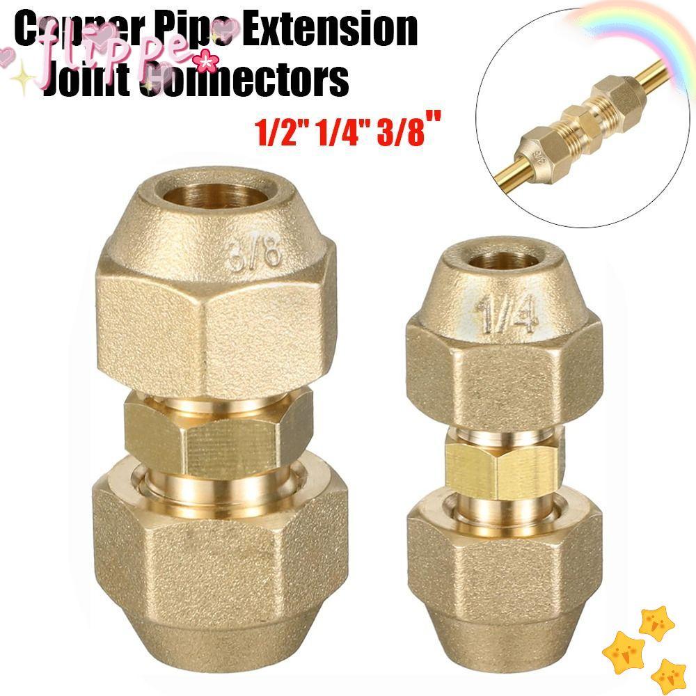 ขั้วต่อทองแดง FIPE, 1/2 "1/4 "3/8" ข้อต่อขยายท่อตรง, พร้อมถั่ว Flare อุปกรณ์เครื่องทําความเย็นเครื่องปรับอากาศ HVAC