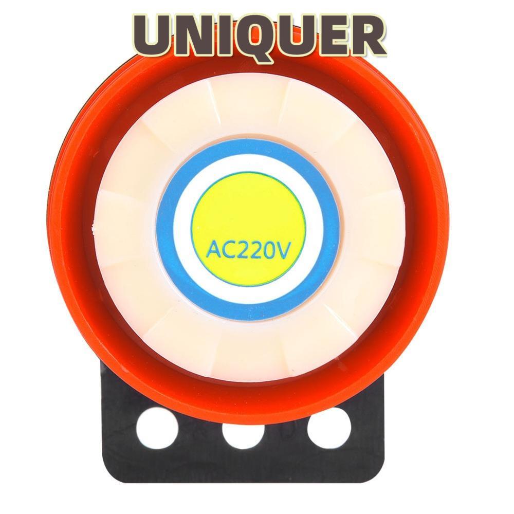UNIQUER Alarm Beeper, AC 220V พร้อมสายไฟ LED Buzzer, Loud 110dB Active Buzzer Alarm Systems