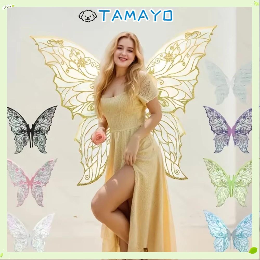 TAMAYO Angel Wings, Angel Wing Organza Princess Angel Wings, Cute Dress UP Sparkling Butterfly Wings