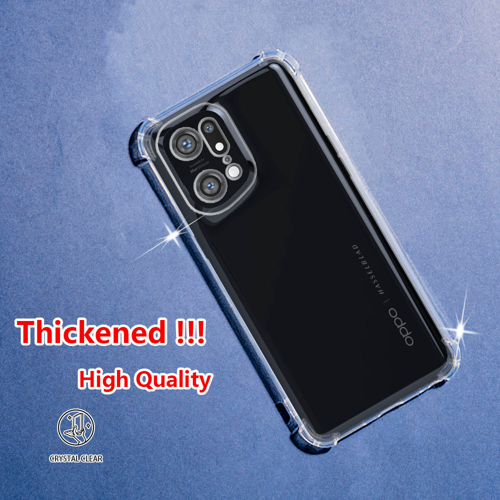 Oppo Find X5 Pro CPH2307 CPH2305 Crystal Clear Jelly Case Air-Guard Corner Soft TPU ยืดหยุ่นซิลิโคนป้องกันยางโปร่งใสเคสโทรศัพท์