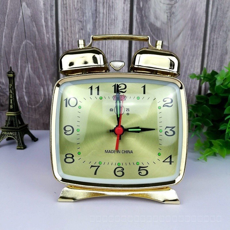 Hefei Metal Chick Peking Table Clockwork นาฬิกาปลุกกล Clockwork Old-fashioned Retro Nostalgic Studen